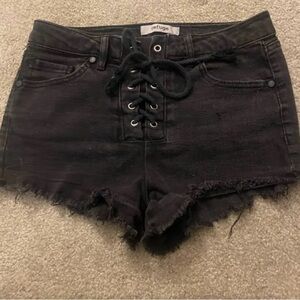 Refuge Lace Up Jean Shorts